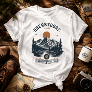 Personalisiertes Oberstdorf T-Shirt Wunschjahr Berge Shirt Vintage Allg&auml;u Wandern Geschenk Outdoor Natur Bekleidung Bayern Alpen S-5XL