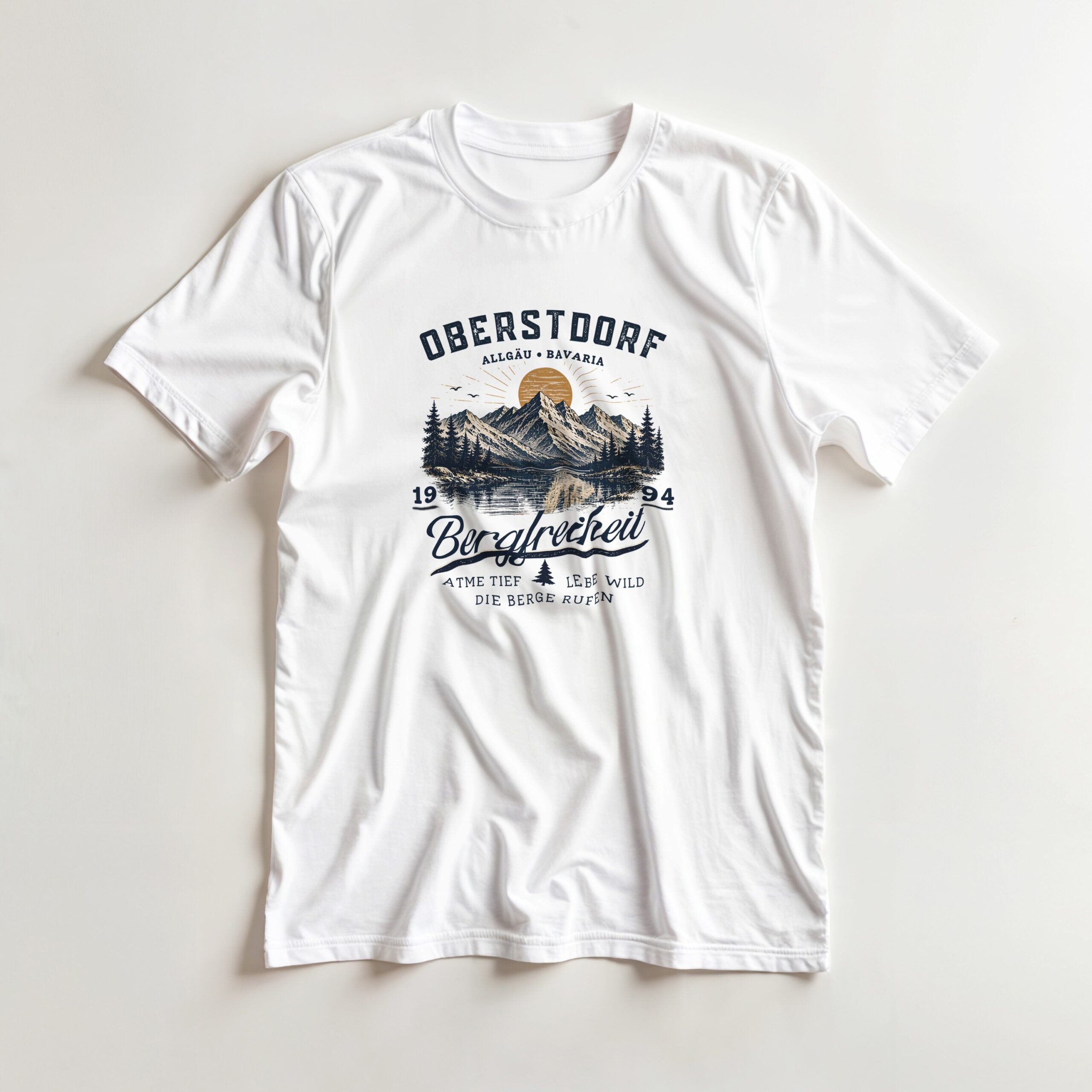 Personalisiertes Oberstdorf T-Shirt Bergfreiheit Wunschjahr Vintage Berge Wandern Outdoor Geschenk Allgäu Bayern S-5XL – Bild 2